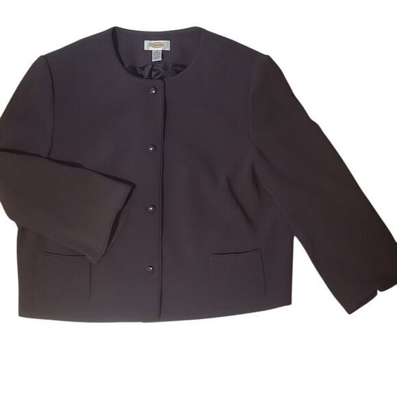 Vintage Talbots Blazer Women Chocolate Brown -Size 18 - Picture 1 of 5